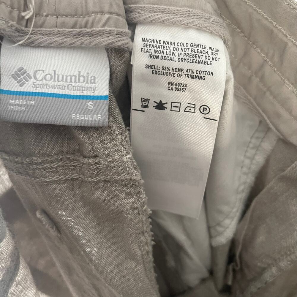 Columbia Sportswear Hemp Cotton Pants Khaki Tan Drawstring Utility Womens Small - Picture 6 of 9